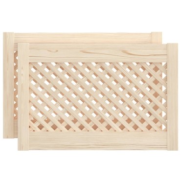 vidaXL Πορτάκια με Πλέγμα 2 Τεμ. 59,5x39,5 εκ. από Μασίφ Ξύλο Πεύκου