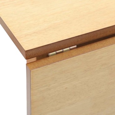 vidaXL Τραπέζι τραπεζαρίας φυσικό μασίφ ξύλο καουτσούκ 90/45x75x75cm 1 τεμ.