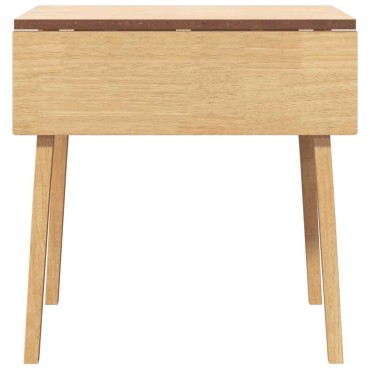 vidaXL Τραπέζι τραπεζαρίας φυσικό μασίφ ξύλο καουτσούκ 90/45x75x75cm 1 τεμ.