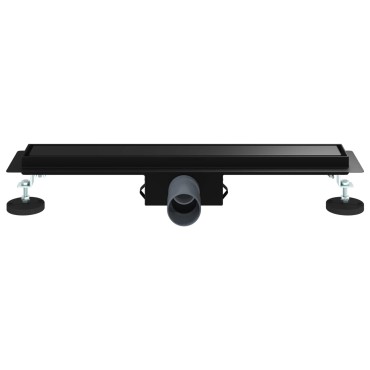 vidaXL 2 σε 1 εκροή ντους Μαύρο 50 cm Ανοξείδωτο Ατσάλι 304