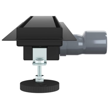vidaXL 2 σε 1 εκροή ντους Μαύρο 50 cm Ανοξείδωτο Ατσάλι 304