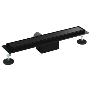 vidaXL 2 σε 1 εκροή ντους Μαύρο 50 cm Ανοξείδωτο Ατσάλι 304