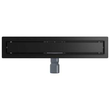 vidaXL 2 σε 1 εκροή ντους Μαύρο 60 cm Ανοξείδωτο Ατσάλι 304