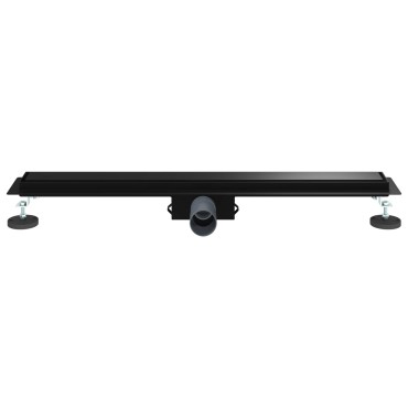 vidaXL 2 σε 1 εκροή ντους Μαύρο 80 cm Ανοξείδωτο Ατσάλι 304