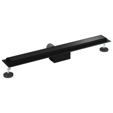 vidaXL 2 σε 1 εκροή ντους Μαύρο 80 cm Ανοξείδωτο Ατσάλι 304