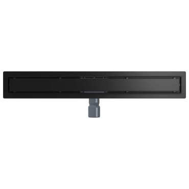 vidaXL 2 σε 1 εκροή ντους Μαύρο 80 cm Ανοξείδωτο Ατσάλι 304