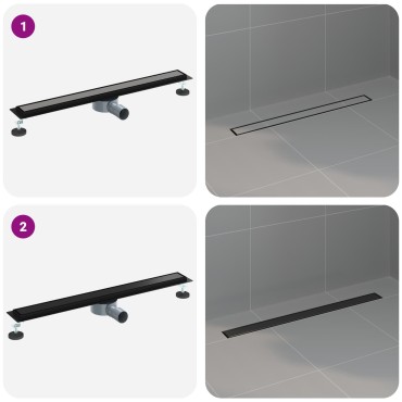 vidaXL Σιφόνι ντους 2-σε-1 με 360° σιφόνι Μαύρο 80 cm