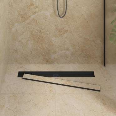 vidaXL Σιφόνι ντους 2-σε-1 με 360° σιφόνι Μαύρο 80 cm