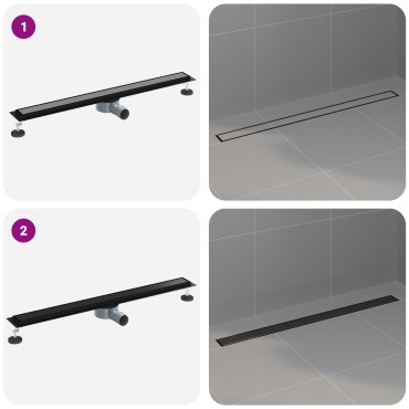 vidaXL Σιφόνι ντους 2-σε-1 με 360° σιφόνι Μαύρο 90 cm