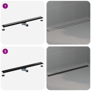 vidaXL Σιφόνι ντους 2-σε-1 με 360° σιφόνι Μαύρο 100 cm