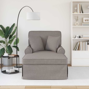 vidaXL Τσέιζ Λαζού με Φούστα 3 τεμ. Taupe ύφασμα 91x157x91cm
