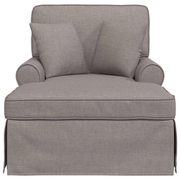 vidaXL Τσέιζ Λαζού με Φούστα 3 τεμ. Taupe ύφασμα 91x157x91cm