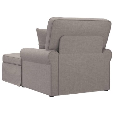 vidaXL Τσέιζ Λαζού με Φούστα 3 τεμ. Taupe ύφασμα 91x157x91cm