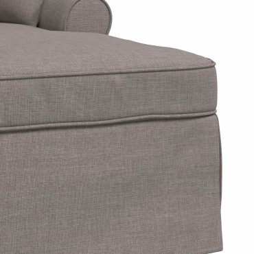 vidaXL Τσέιζ Λαζού με Φούστα 3 τεμ. Taupe ύφασμα 91x157x91cm