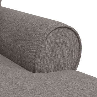 vidaXL Τσέιζ Λαζού με Φούστα 3 τεμ. Taupe ύφασμα 91x157x91cm