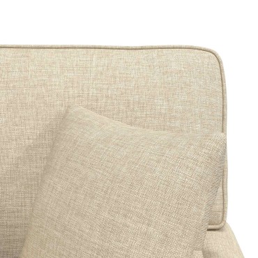 vidaXL Τσέιζ Λαζού με Φούστα 3 τεμ. Κρεμ ύφασμα 91x157x91cm