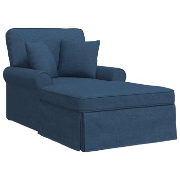 vidaXL Τσέιζ Λαζού με Φούστα 3 τεμ. Μπλε ύφασμα 91x157x91cm