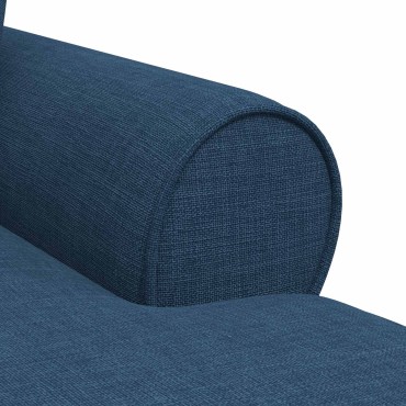 vidaXL Τσέιζ Λαζού με Φούστα 3 τεμ. Μπλε ύφασμα 91x157x91cm