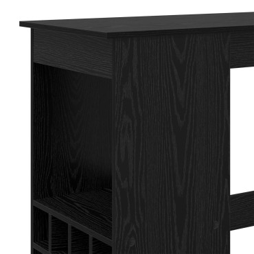vidaXL Τραπέζι μπαρ 90x47.5x103.5cm Επεξεργασμένο Ξύλο Μαύρη Οξυά 1 τεμ.