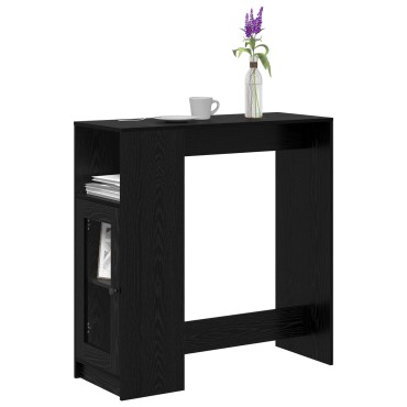 vidaXL Τραπέζι μπαρ 101x40x103,5cm Επεξεργασμένο Ξύλο Μαύρη Οξυά 1 τεμ.