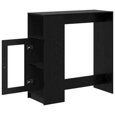 vidaXL Τραπέζι μπαρ 101x40x103,5cm Επεξεργασμένο Ξύλο Μαύρη Οξυά 1 τεμ.