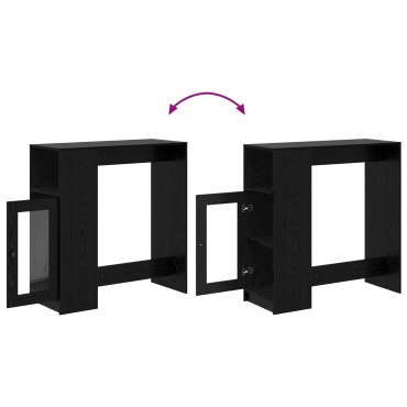 vidaXL Τραπέζι μπαρ 101x40x103,5cm Επεξεργασμένο Ξύλο Μαύρη Οξυά 1 τεμ.