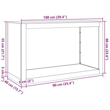 Ράφι για καυσόξυλα vidaXL 100x40x60 cm Ατσάλι σκληρυθέν στον αέρα