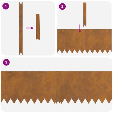vidaXL Περίγραμμα γκαζόν 20 τμχ. 100 x 0,05 x 30 εκ Σκ rusty