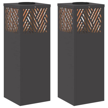 vidaXL Ηλιακό LED Φως Δρόμου 2 τμχ. Θερμό λευκό 18 x 18 x 50 εκ.