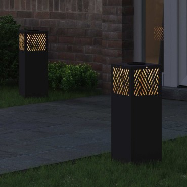 vidaXL Ηλιακό LED Φως Δρόμου 2 τμχ. Θερμό λευκό 18 x 18 x 50 εκ.
