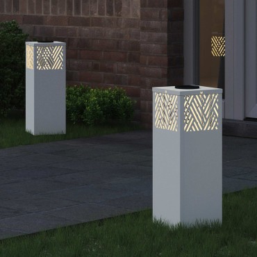 vidaXL Ηλιακό LED Φως Δρόμου 2 τμχ. Θερμό λευκό 18 x 18 x 50 εκ.