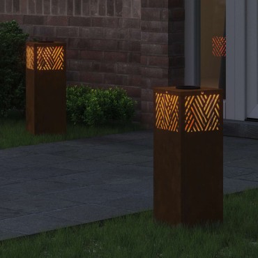 vidaXL Ηλιακό LED Φως Δρόμου 2 τμχ. Θερμό λευκό 18 x 18 x 50 εκ.