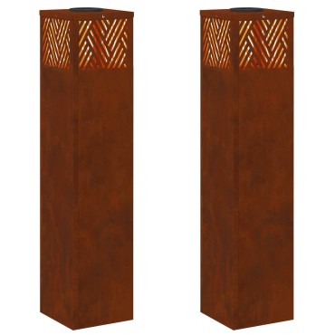vidaXL Ηλιακό LED Φως Δρόμου 2 τμχ. Θερμό λευκό 18 x 18 x 80 εκ.