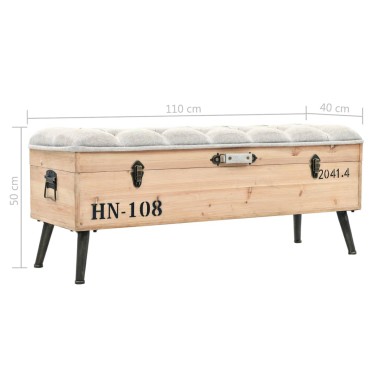 vidaXL Παγκάκι Κήπου από Μασίφ Ξύλο Ελάτης 110x40x50cm 1 τεμ.