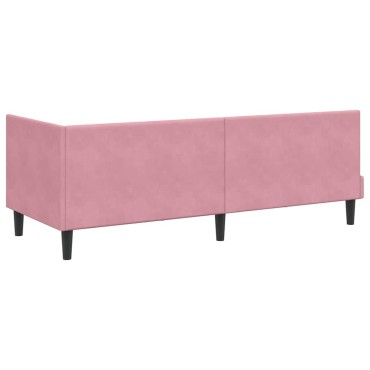 vidaXL Κρεβάτι γωνίας με στρώμα 2 τμχ. Ροζ 80 x 200 cm Βελούδο