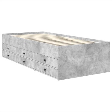 vidaXL Καναπές Κρεβάτι Σκυρόδεμα Γκρι και Μαύρο 100 x 200 cm