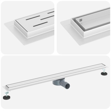 vidaXL Σιφόνι ντους 2-σε-1 με 360° σιφόνι Ασημί 100 cm