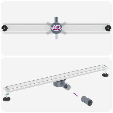 vidaXL Σιφόνι ντους 2-σε-1 με 360° σιφόνι Ασημί 100 cm
