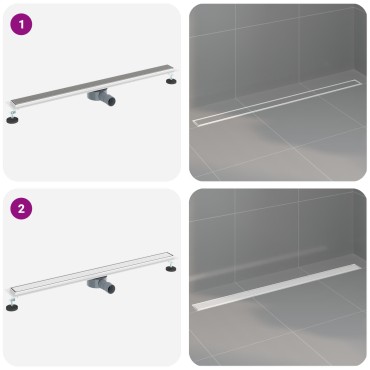 vidaXL Σιφόνι ντους 2-σε-1 με 360° σιφόνι Ασημί 100 cm