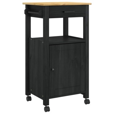 vidaXL Καρότσι Κουζίνας MONZA Μαύρο 48x40x88,5cm 1 τεμ.