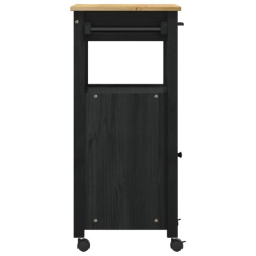 vidaXL Καρότσι Κουζίνας MONZA Μαύρο 48x40x88,5cm 1 τεμ.