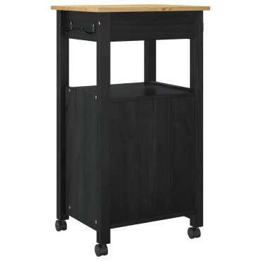 vidaXL Καρότσι Κουζίνας MONZA Μαύρο 48x40x88,5cm 1 τεμ.