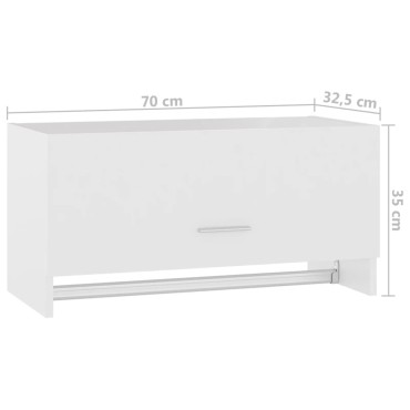 vidaXL Ντουλάπα Λευκή 70x32,5x35cm από Επεξ. Ξύλο 1 τεμ.