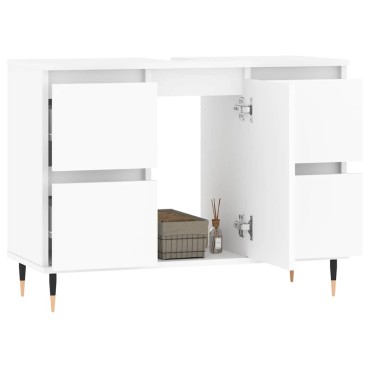 vidaXL Ντουλάπι Μπάνιου Λευκό 80x33x60cm Επεξεργασμένο Ξύλο
