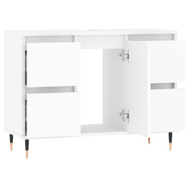 vidaXL Ντουλάπι Μπάνιου Λευκό 80x33x60cm Επεξεργασμένο Ξύλο