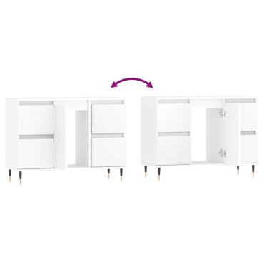 vidaXL Ντουλάπι Μπάνιου Λευκό 80x33x60cm Επεξεργασμένο Ξύλο