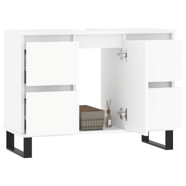 vidaXL Ντουλάπι Μπάνιου Λευκό 80x33x60cm Επεξεργασμένο Ξύλο 1 τεμ.