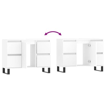 vidaXL Ντουλάπι Μπάνιου Λευκό 80x33x60cm Επεξεργασμένο Ξύλο 1 τεμ.