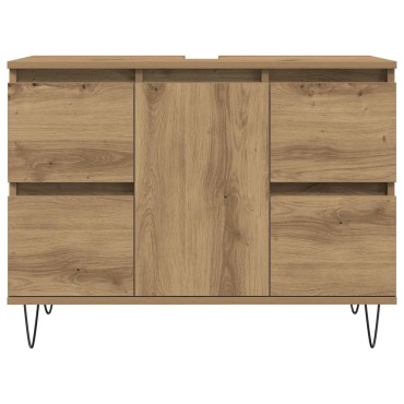 vidaXL Ντουλάπι μπάνιου Δρυς τεχνίτης 80x33x60cm Κατασκευασμένο ξύλο 1 τεμ.