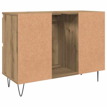 vidaXL Ντουλάπι μπάνιου Δρυς τεχνίτης 80x33x60cm Κατασκευασμένο ξύλο 1 τεμ.